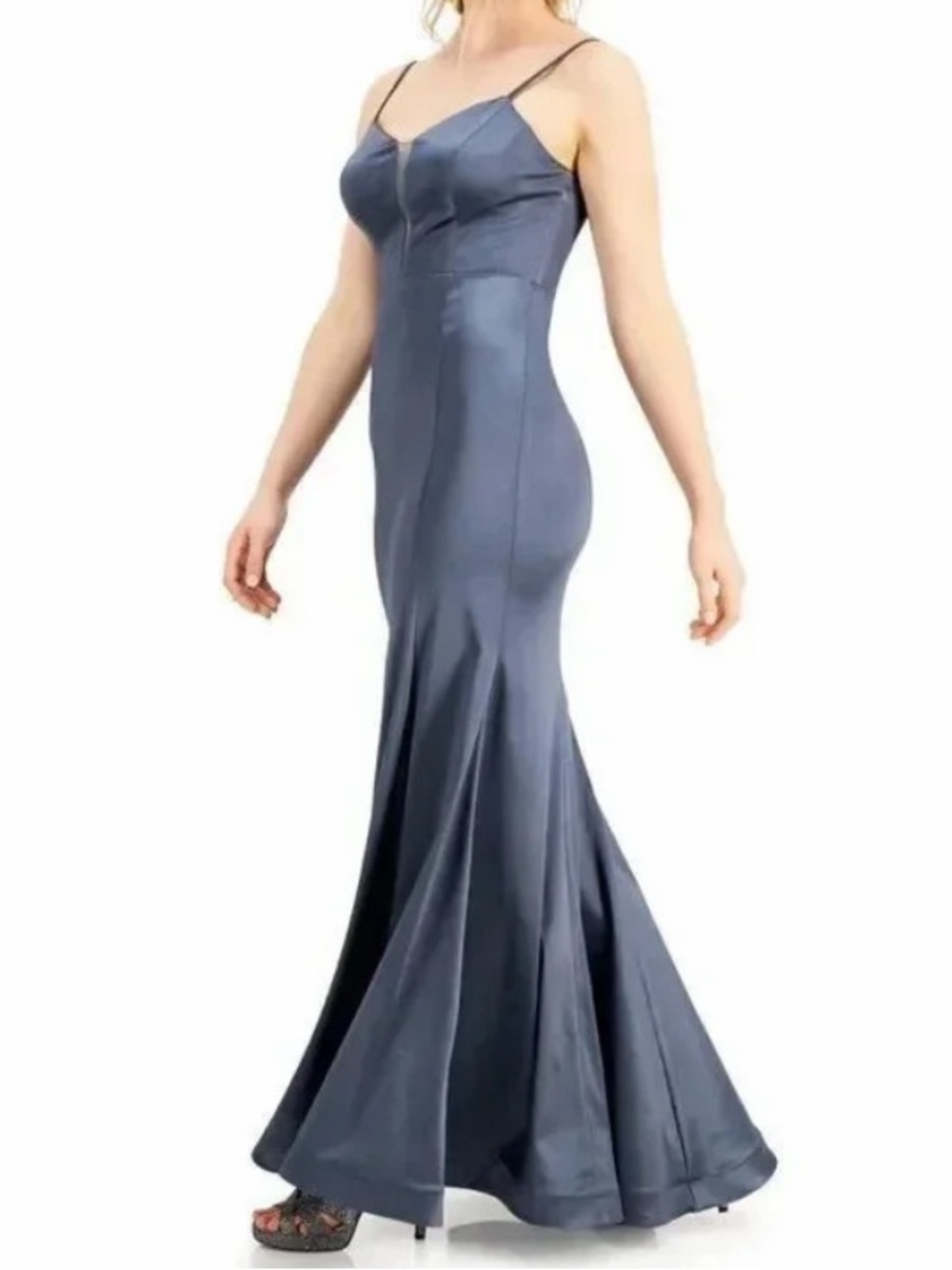 Teeze Me blue Rhinestone Mermaid Prom Dress Size 3/4 Full-Length Sweetheart